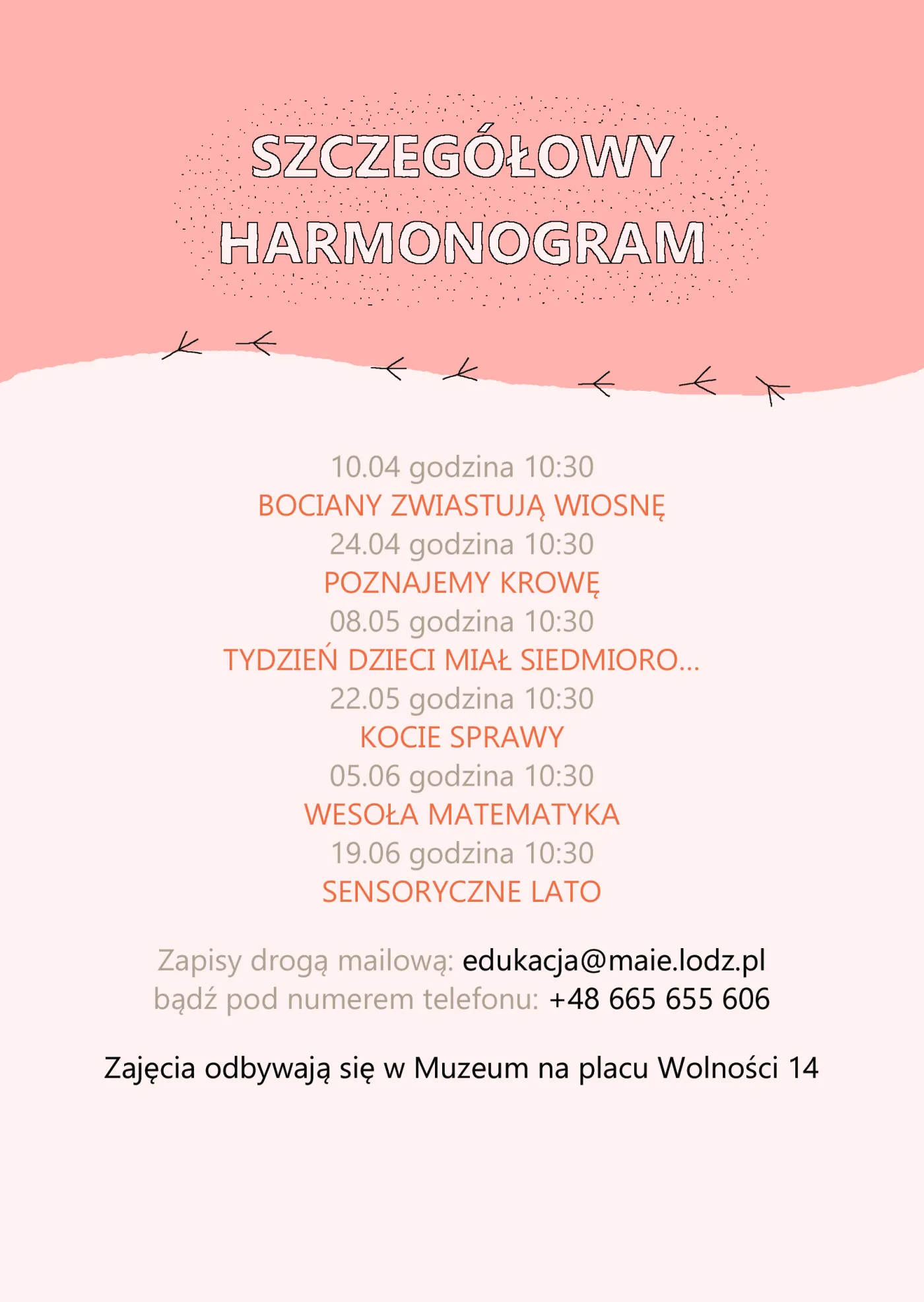 harmonogram wydarzenia