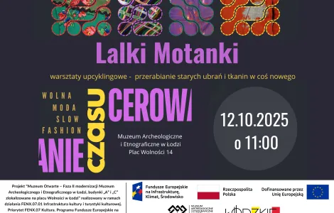 grafika na ciemnym tle, napis z tytułem spotkania oraz godziną rozpoczęcia warsztatów, na dole logotypy unijne 